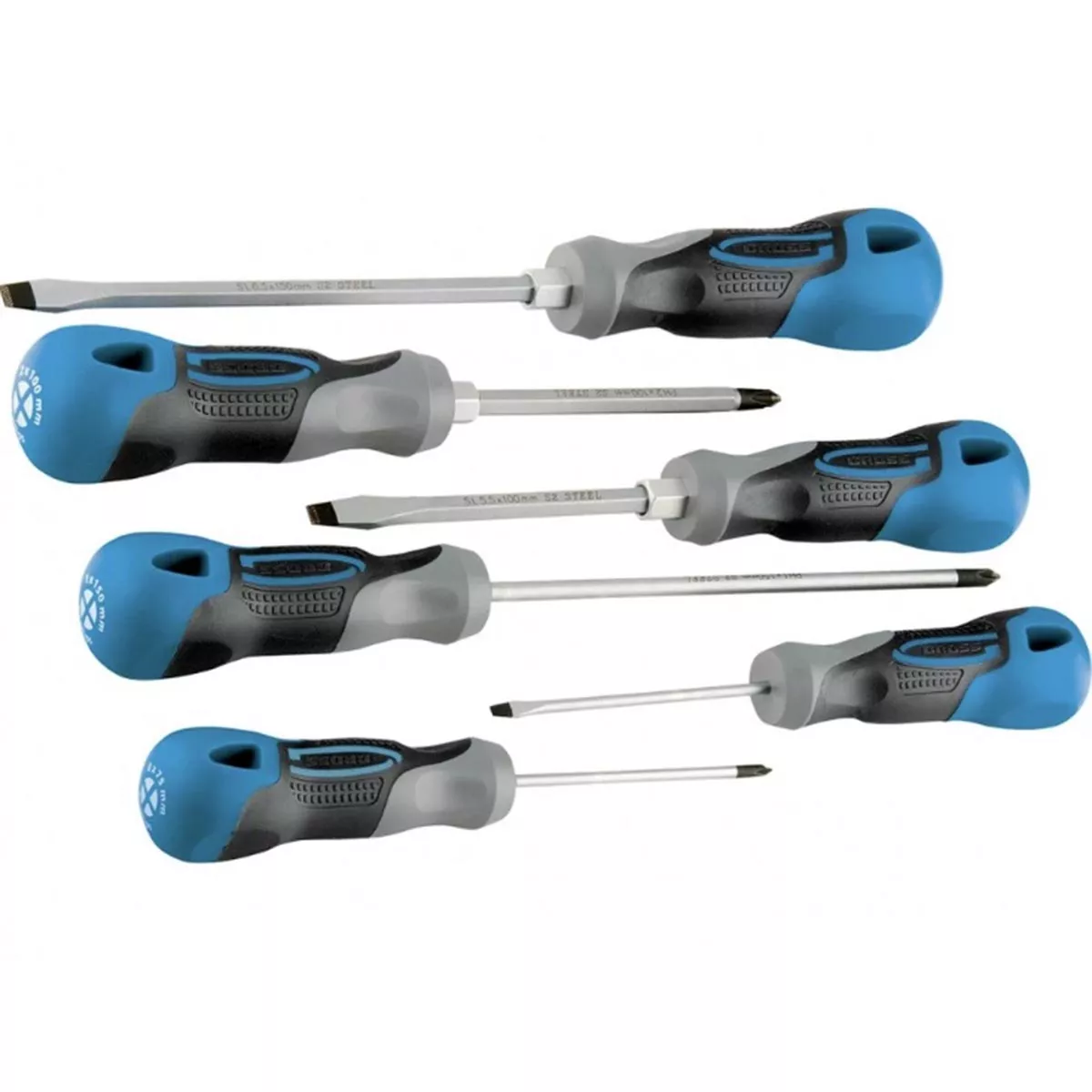 КОМПЛЕКТ ОТВЕРТКИ 6 БРОЯ ТРИКОМПОНЕНТНА ДРЪЖКА GROSS 12164