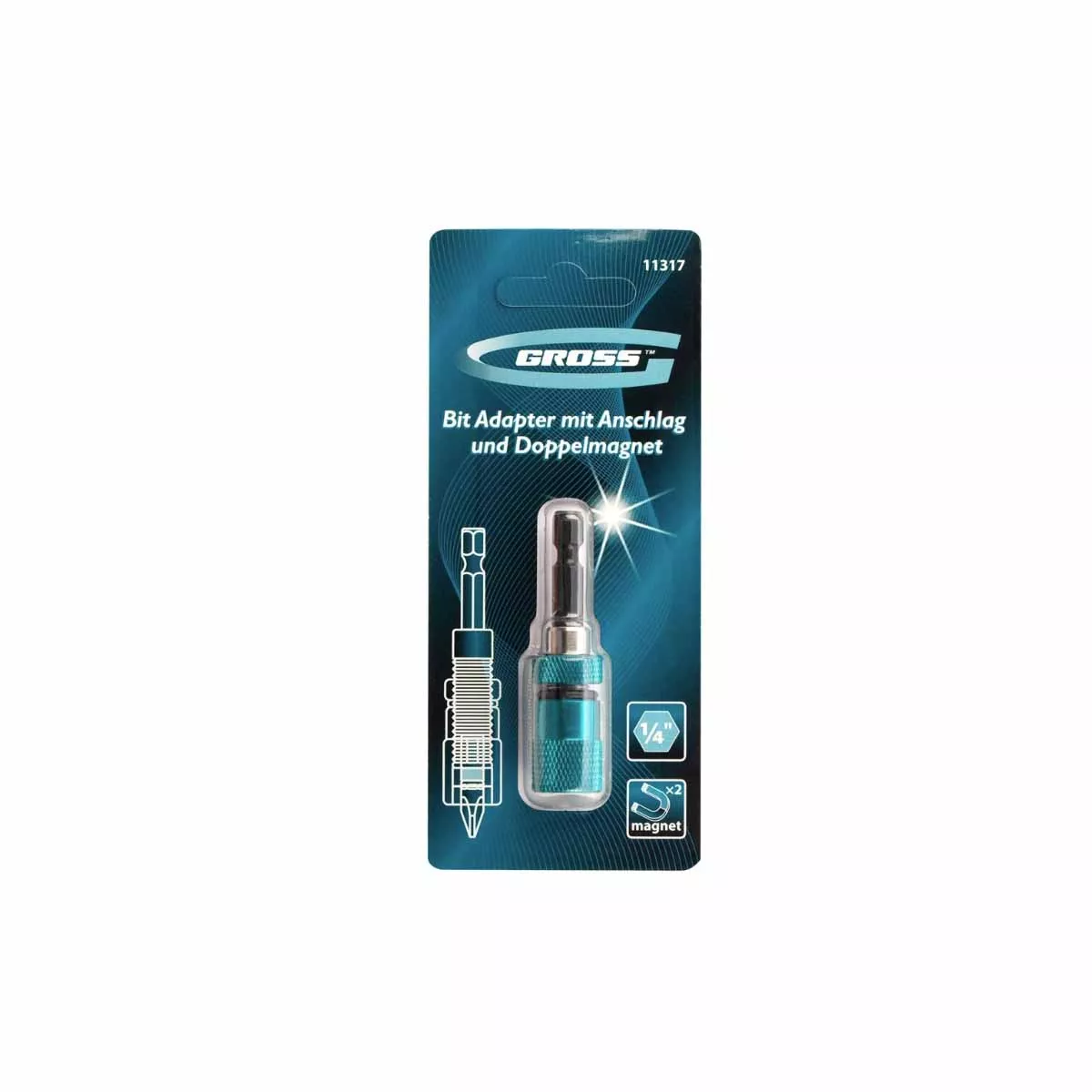 АДАПТЕР ЗА БИТОВЕ С ОГРАНИЧИТЕЛ И ДВОЕН МАГНИТ 1/4