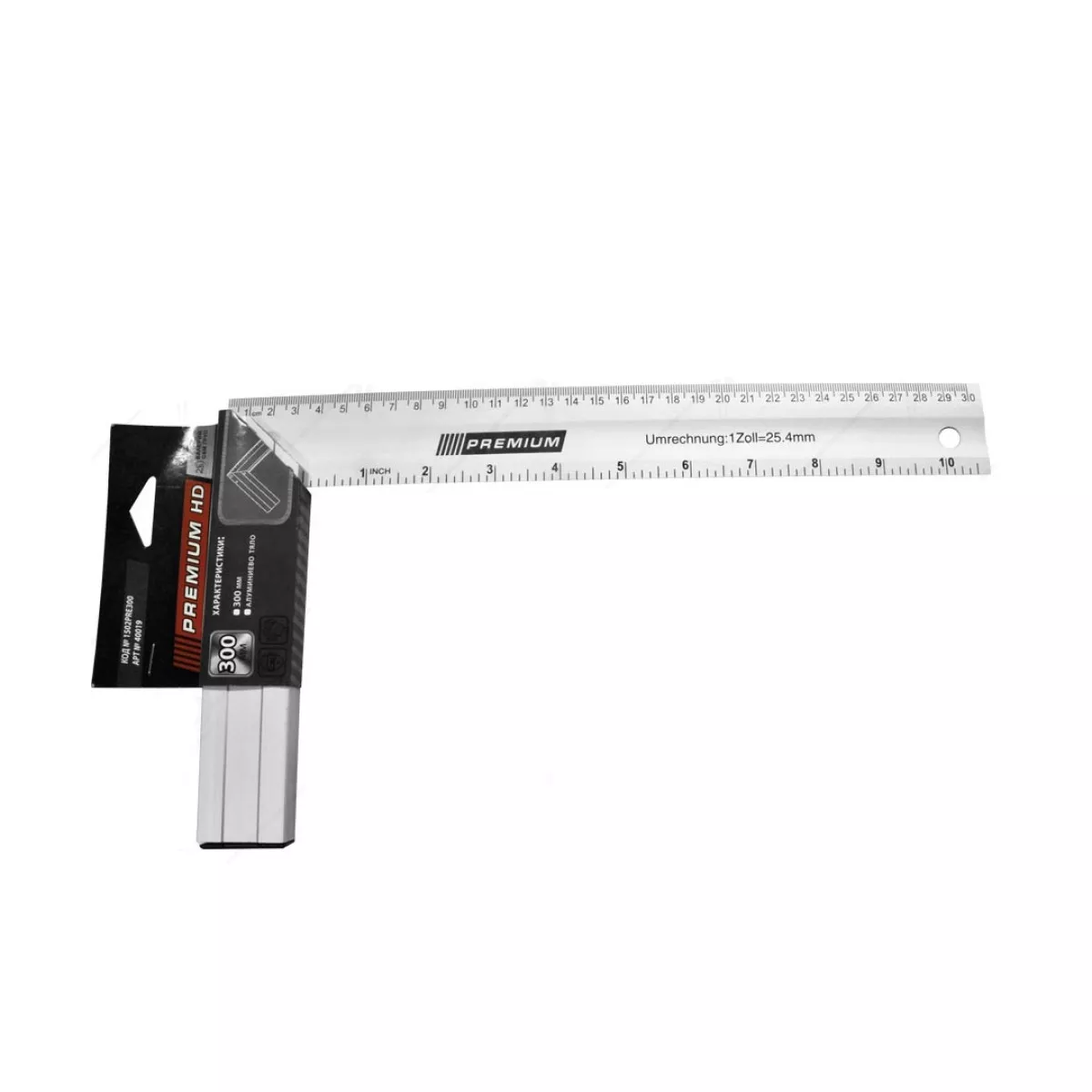 ЪГЪЛ ПРАВ 300ММ. АЛУМИНИЕВ  PREMIUM/ 40019