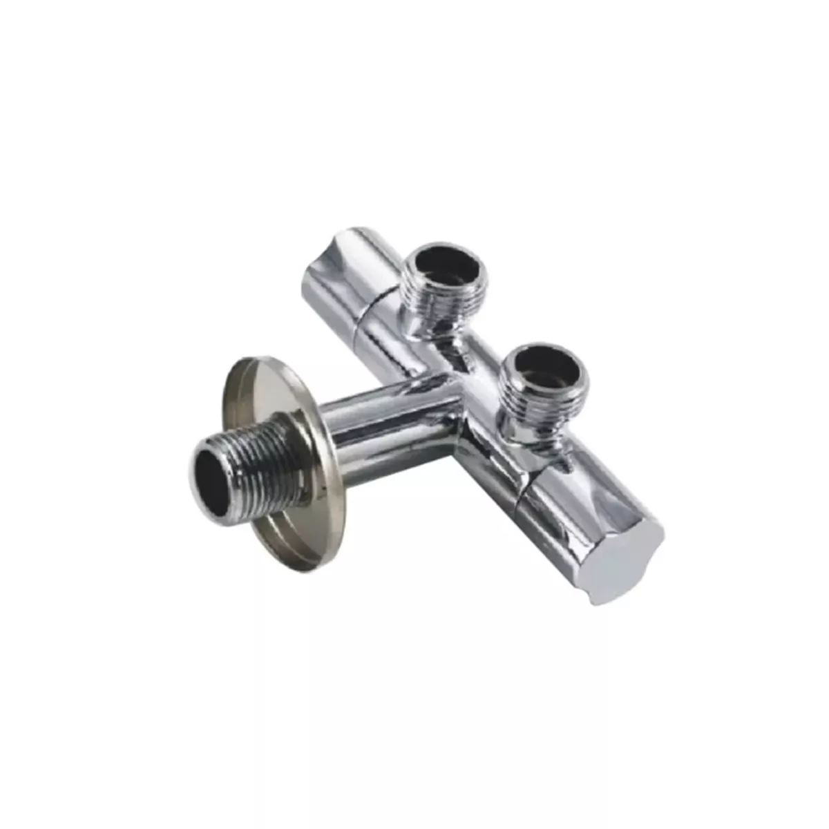 КРАН ДВОЕН 1/2*1/2*1/2 МЕСИНГ 146060