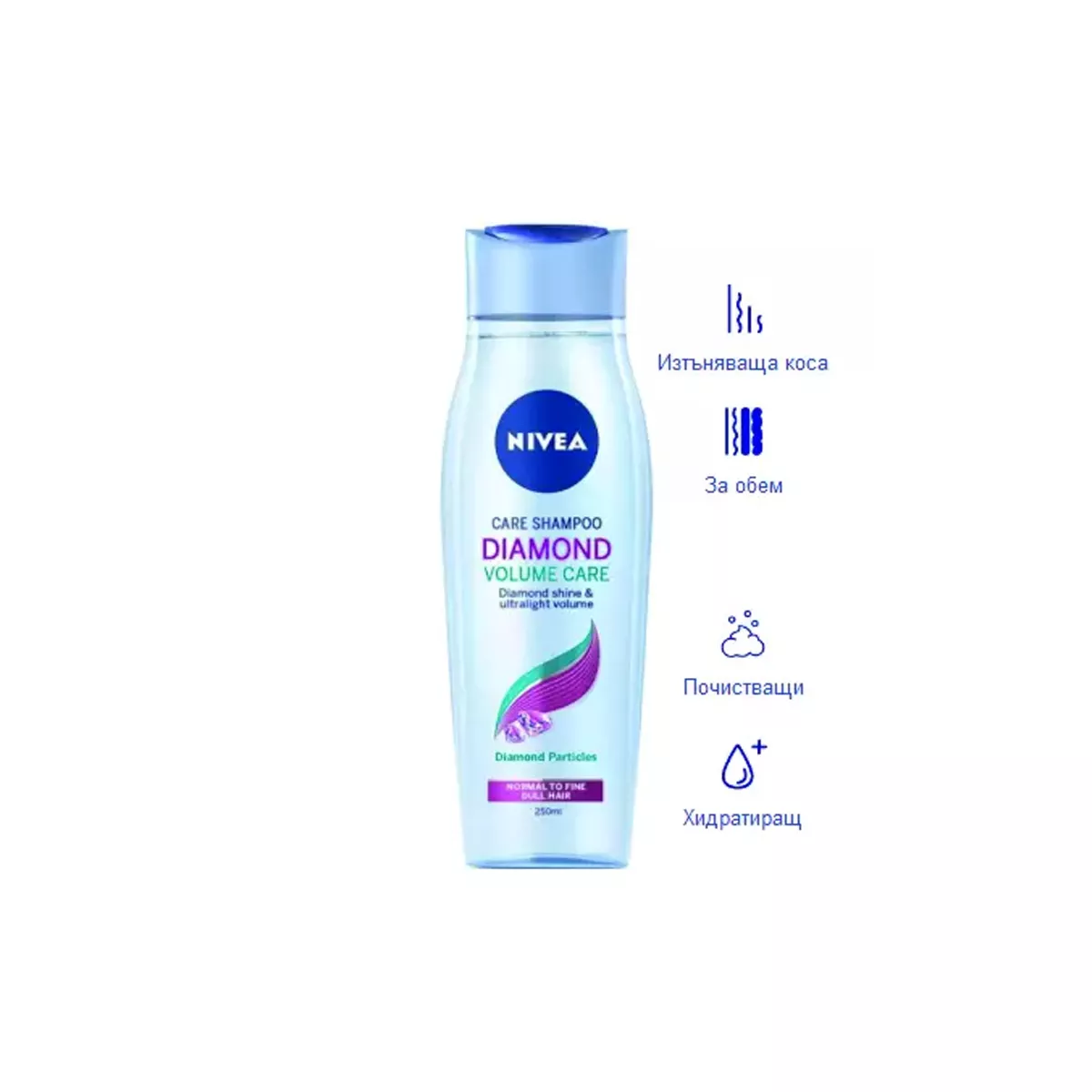 ШАМПОАН NIVEA DIAMOND VOLUME CARE 0,250МЛ.