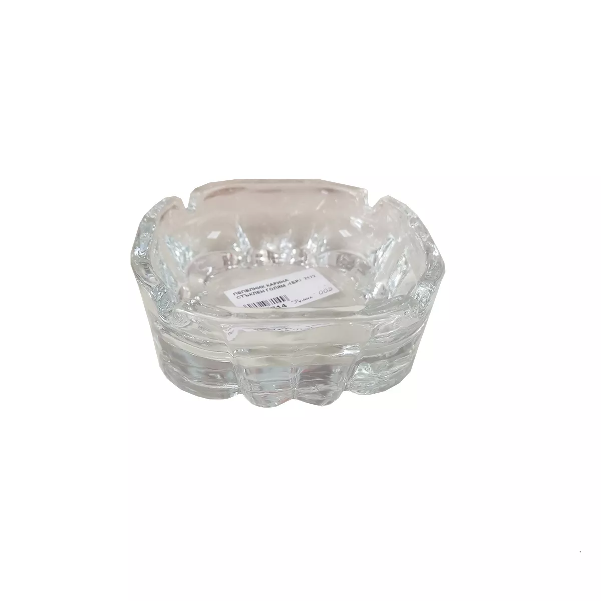 ГОЛЯМ СТЪКЛЕН ПЕПЕЛНИК КАРИНА