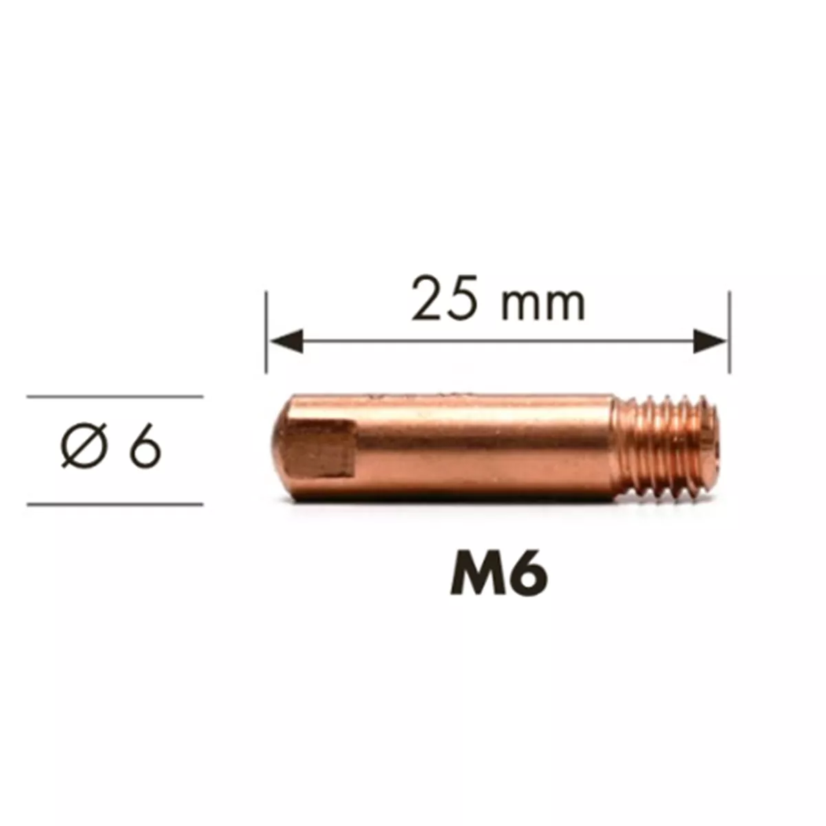 ТОКОВА ДЮЗА М6 Ф0,8ММ 25ММ 5БР WURTH 0708 001 344