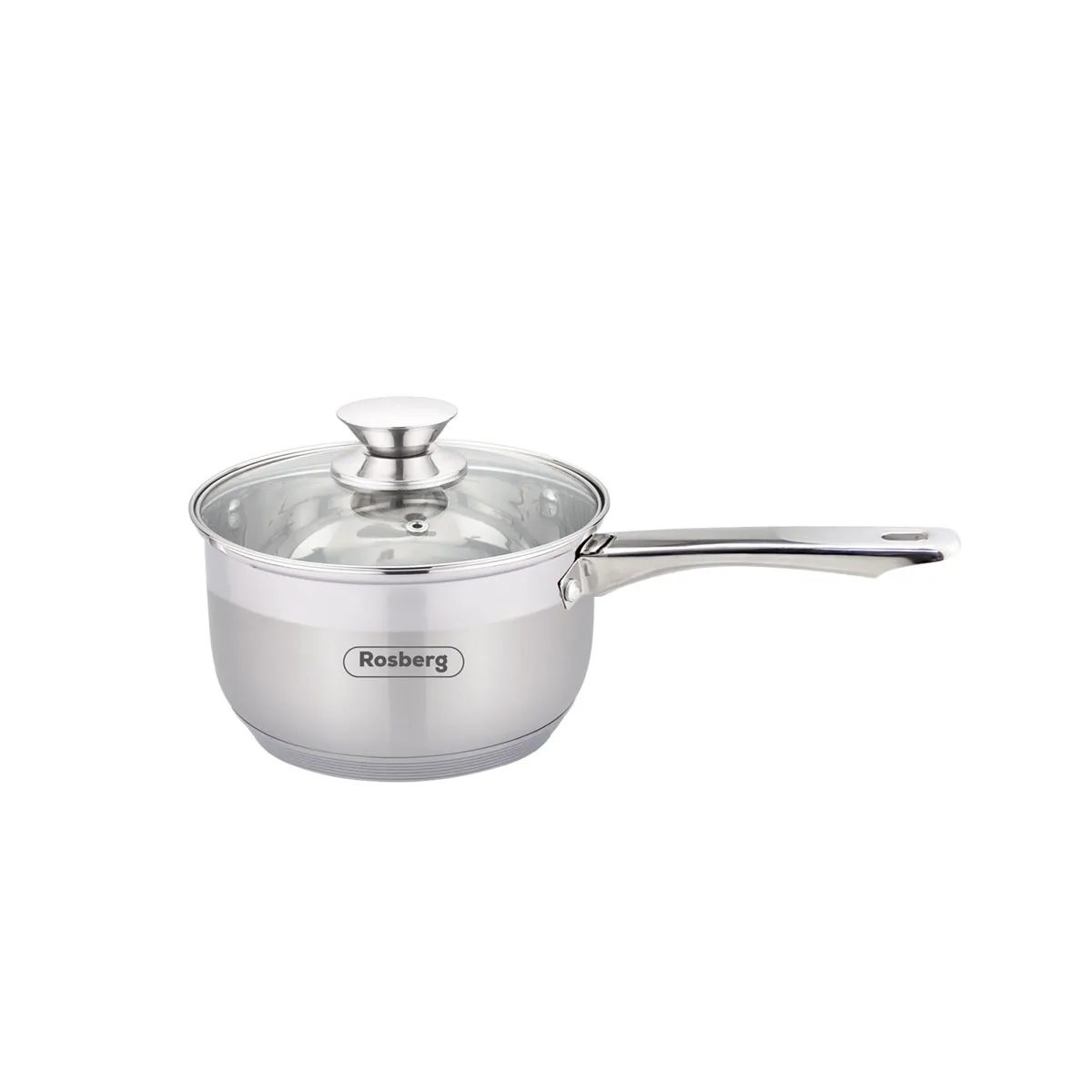 КАСЕРОЛА С КАПАК ROSBERG R51210H18K 18СМ НЕРЪЖДАЕМА СТОМАНА