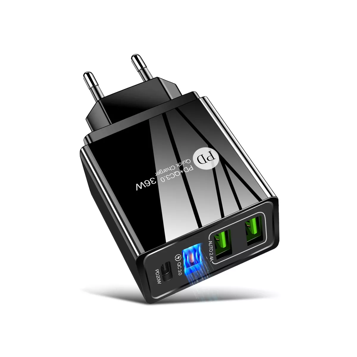 ЗАРЯДНО PD+QC3.0 36W ЧЕРНО 9510