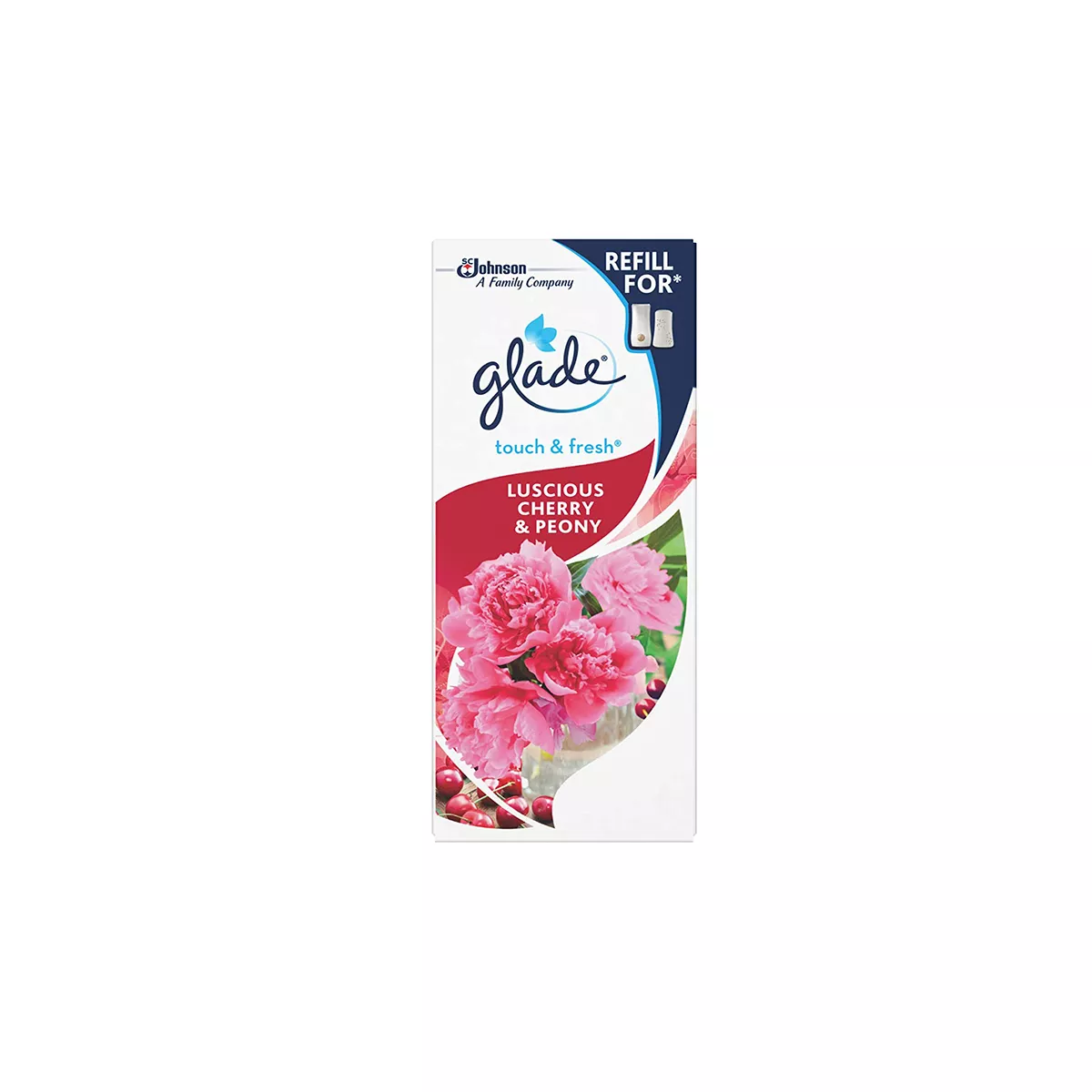 АРОМАТИЗАТОР GLADE LUSCIOUS CHERRY & PEONY 10 МЛ ПЪЛНИТЕЛ