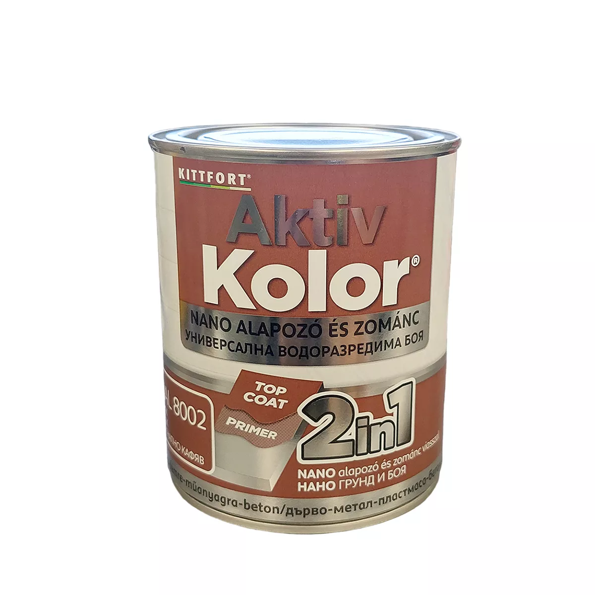 БОЯ 2В1 RAL 8002 750МЛ AKTIV KOLOR KITTFORT