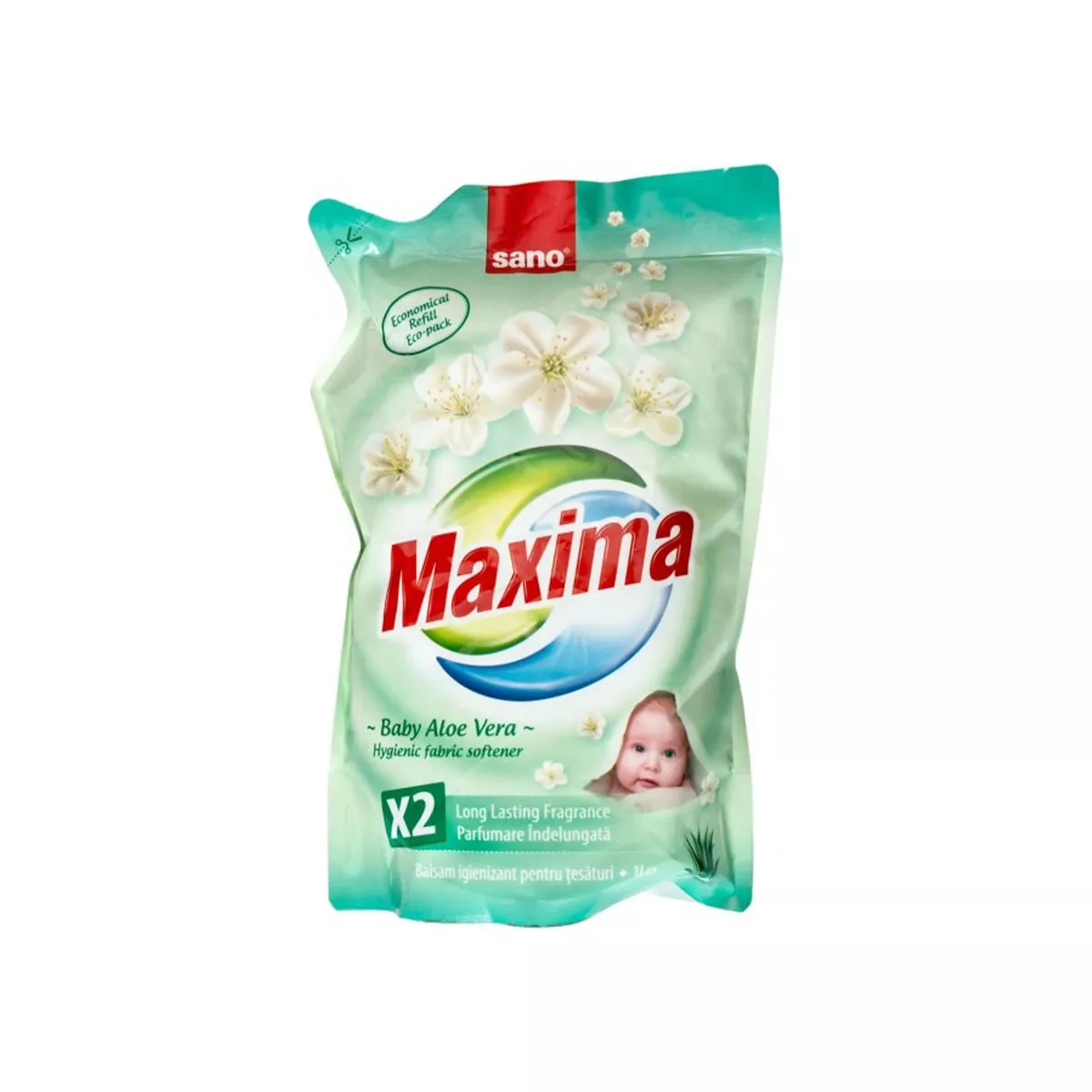 САНО МАКСИМА ОМЕКОТИТЕЛ ЗА БЕБЕ С АЛОЕ ВЕРА - 1Л., ЗЕЛЕН