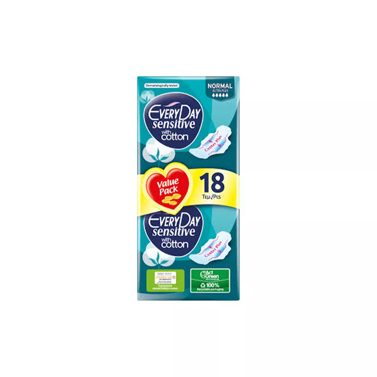 ДАМСКИ ПРЕВРЪЗКИ EVERYDAY SENSITIVE COTTON,NORMAL  - 18БР.