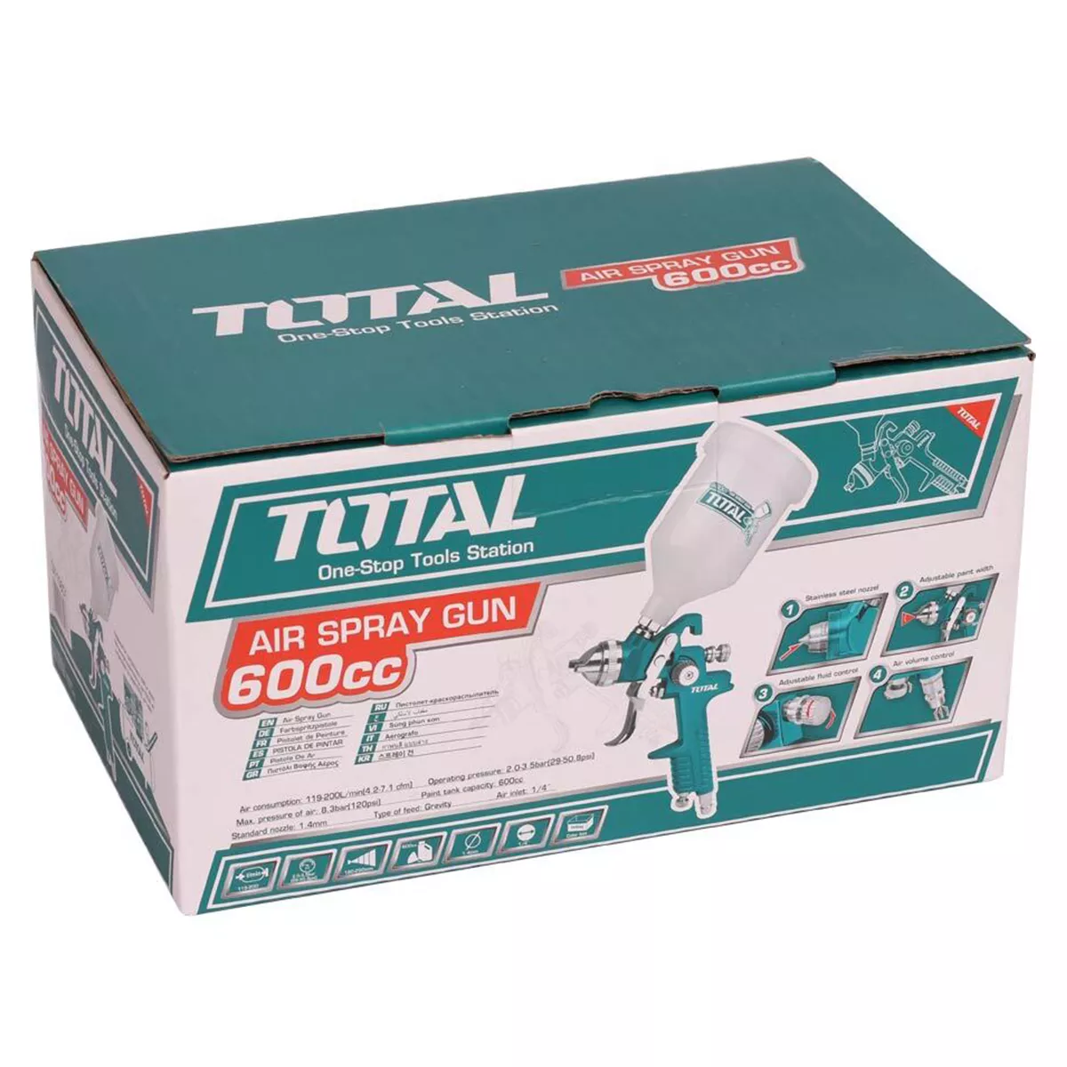 ПИСТОЛЕТ ЗА БОЯДИСВАНЕ TOTAL HVLP 600 МЛ