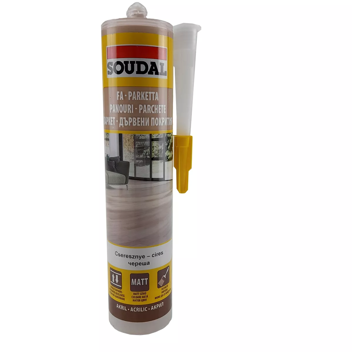 СИЛИКОН ЗА ПАРКЕТ SOUDAL ЧЕРЕША 280 МЛ