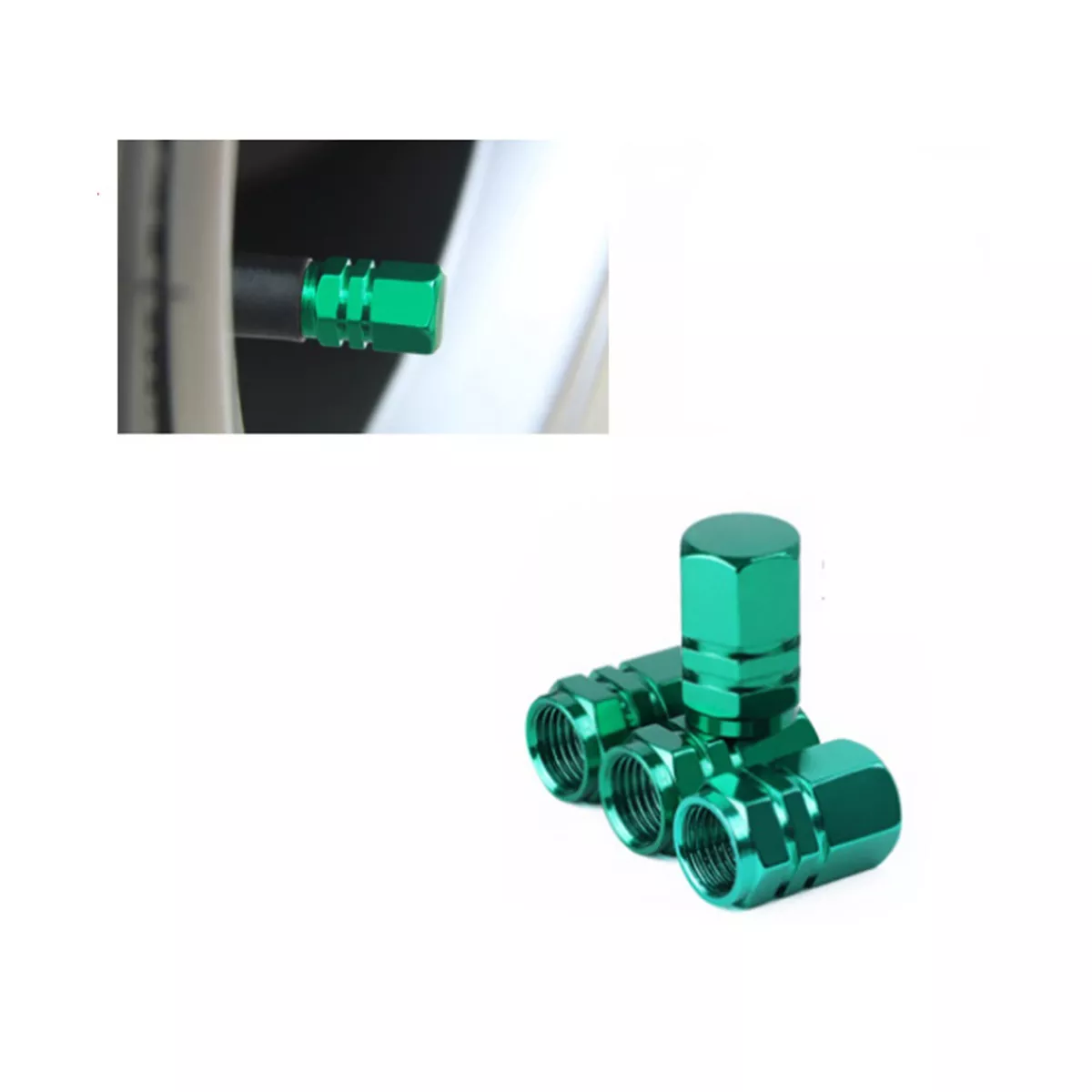 КОМПЛЕКТ ОТ 4 БРОЯ КАПАЧЕТА ЗА ВЕНТИЛ  22176 ЗЕЛЕН