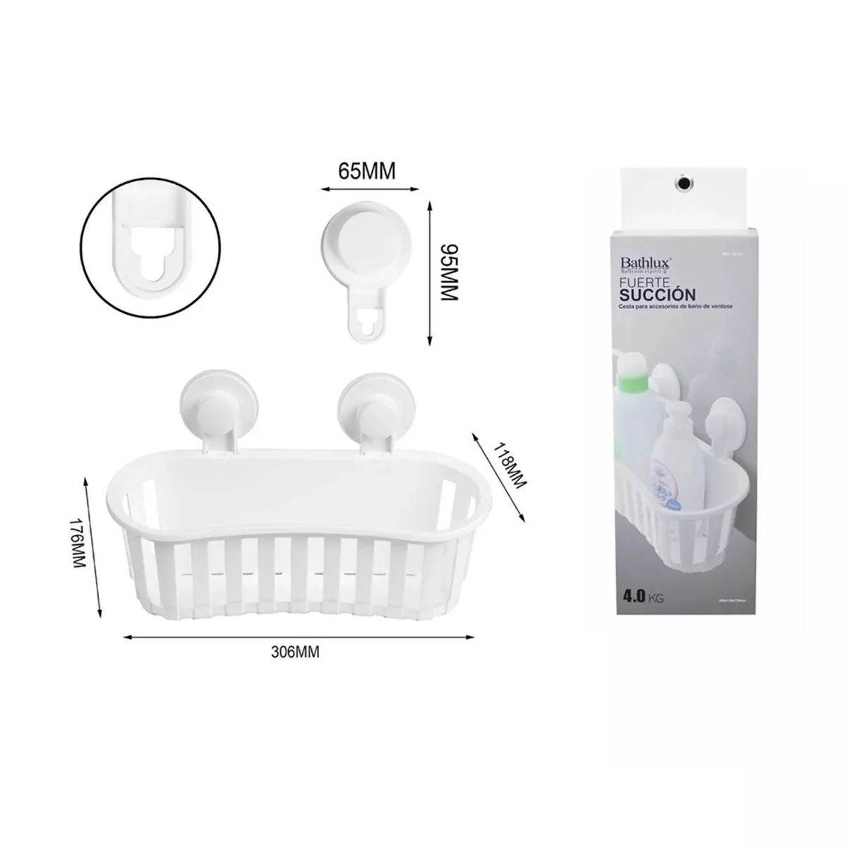 ПОСТАВКА ЗА ШАМПОАН BATHLUX ABS ВАКУУМ 30133