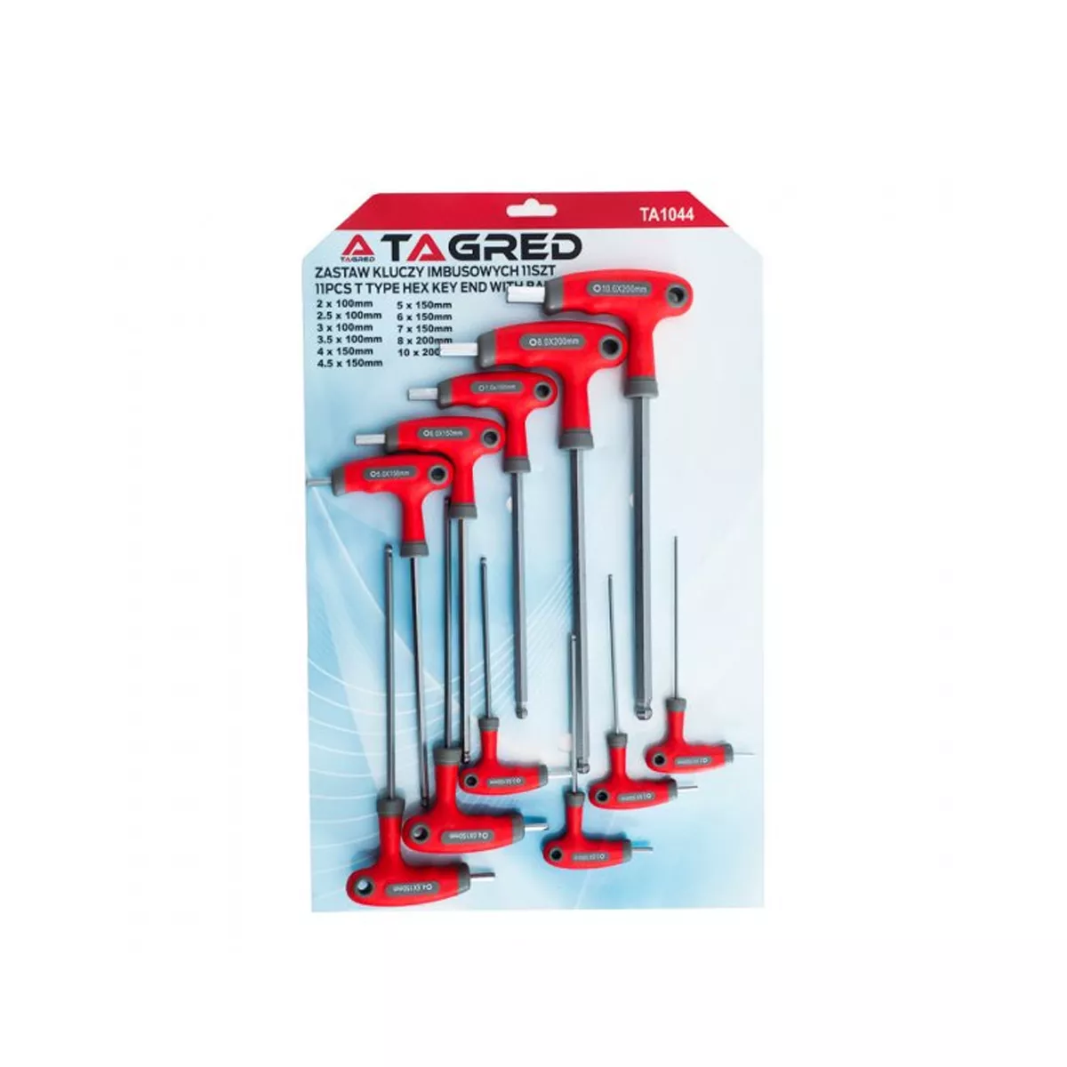 КОМПЛЕКТ ОТВЕРТКИ HEX ШЕСТОСТЕН СЪС САЧМА / ДРЪЖКА 11 ЧАСТИ TA1044