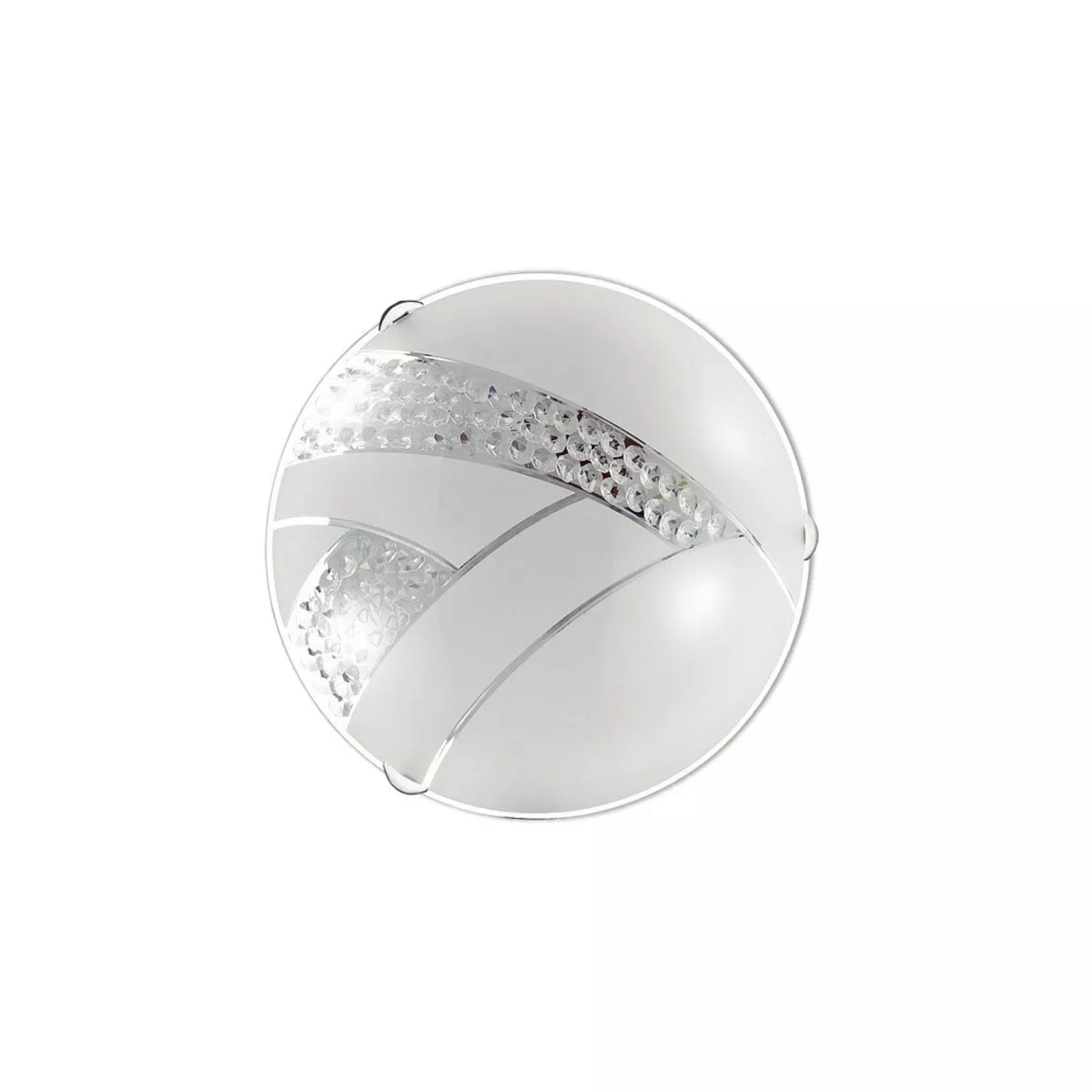 ПЛАФОН PIETRA 2XE27 Ф400 БЯЛО И КРИСТАЛ/ 58400