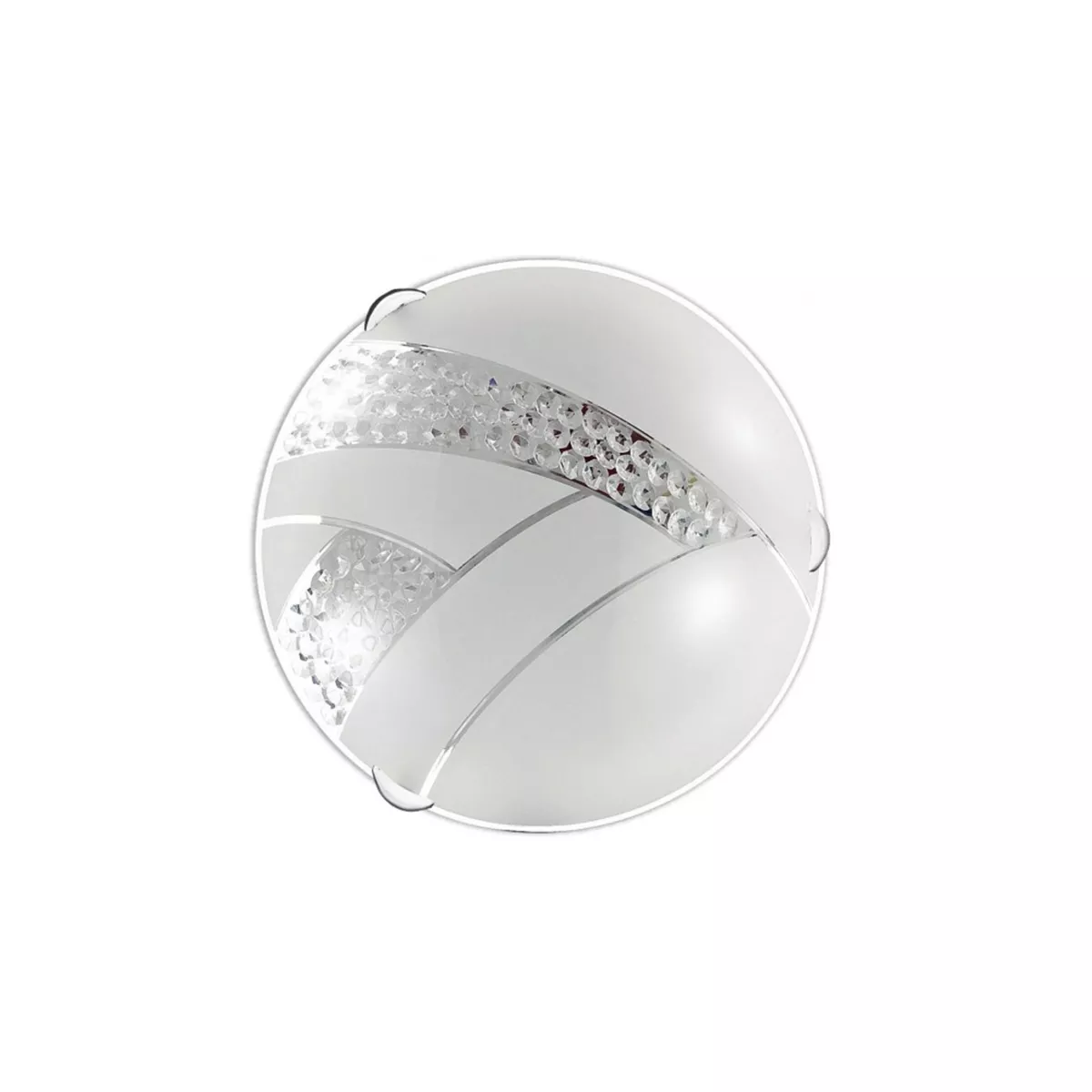 ПЛАФОНИЕРА BLESS 1XE27 1/2 Ф300 БЯЛО И КРИСТАЛ