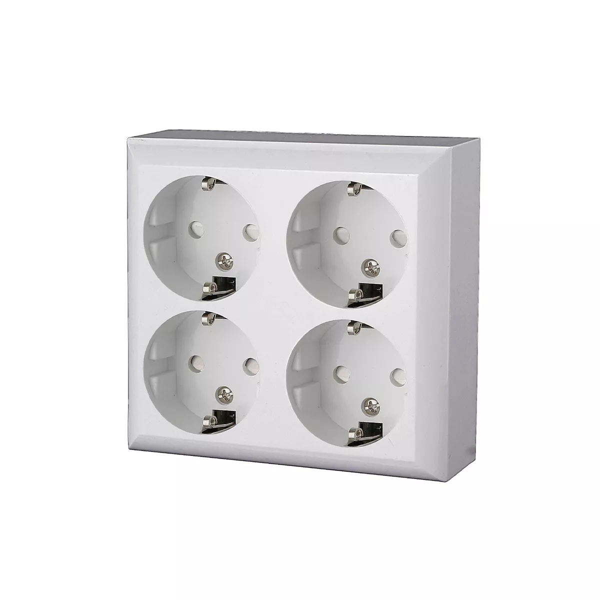 КОНТАКТ ШУКО ЧЕТВОРЕН 16А БЯЛ ОТКРИТ МОНТАЖ IP20 GAO