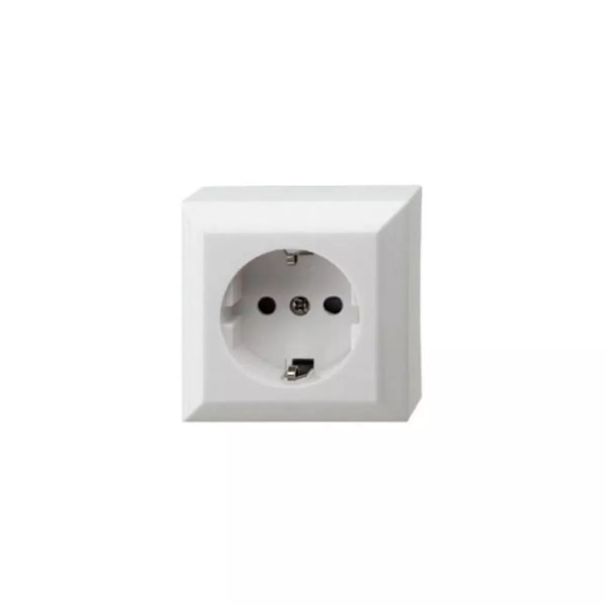 КОНТАКТ ШУКО ЕДИНИЧЕН 16А БЯЛ ОТКРИТ МОНТАЖ IP20 GAO