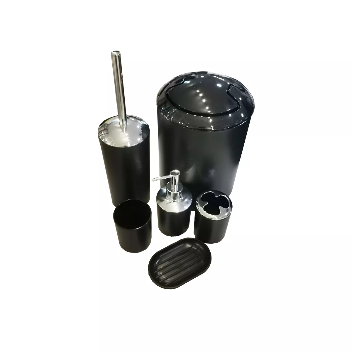 КОМПЛЕКТ АКСЕСОАРИ ЗА БАНЯ ЧЕРЕН 6 ЧАСТИ