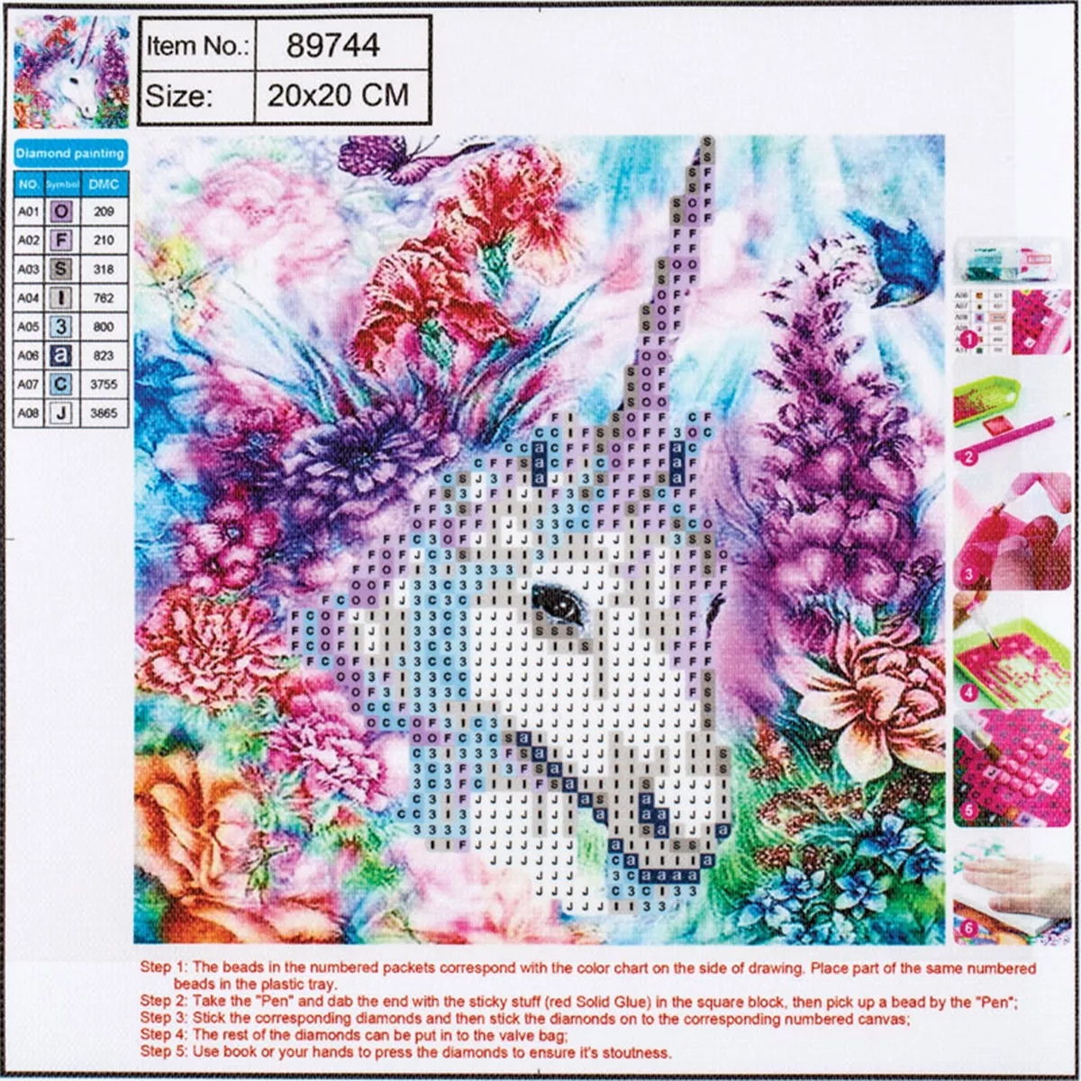 МОЗАЙКА CENTRUM 5D DIAMOND, МОД.89744, 20/20СМ./   41575