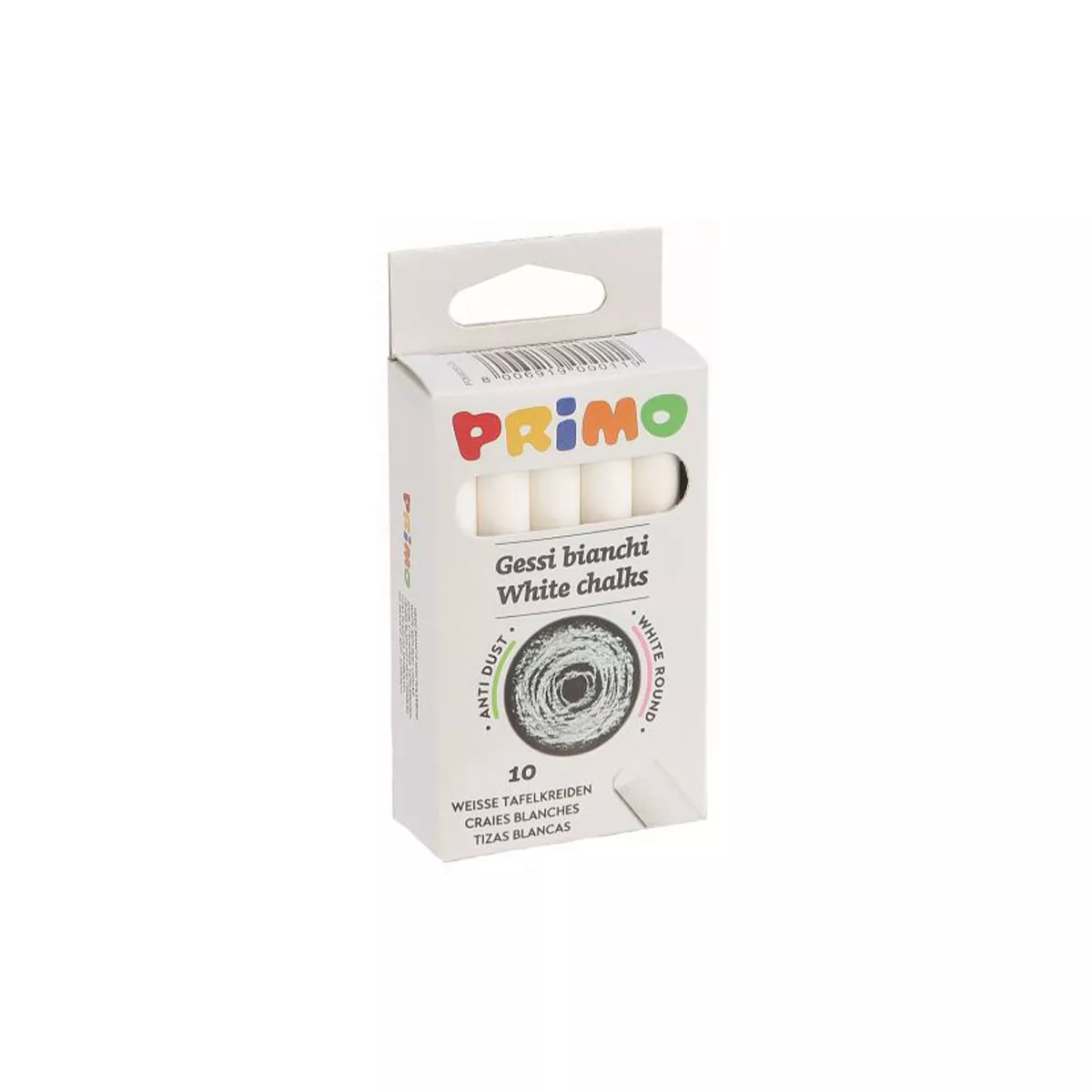 ТЕБЕШИР БЯЛ,КРЪГЪЛ 10БР В КУТИЯ 011GB10R PRIMO