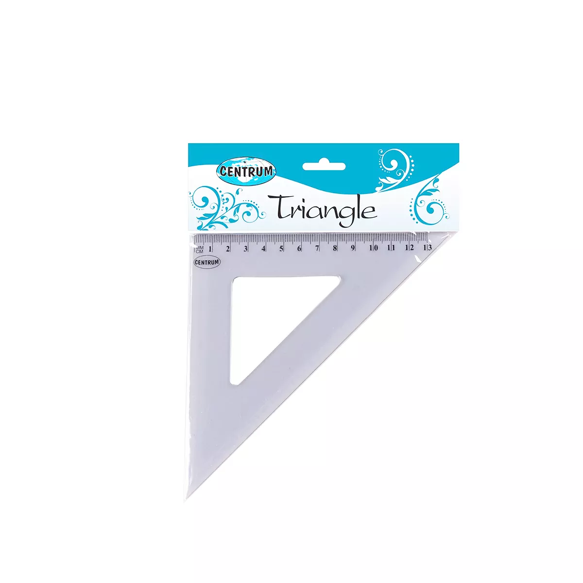 ТРИЪГЪЛНИК  РАВНОБЕДРЕН CENTRUM 13 СМ ПРОЗРАЧЕН