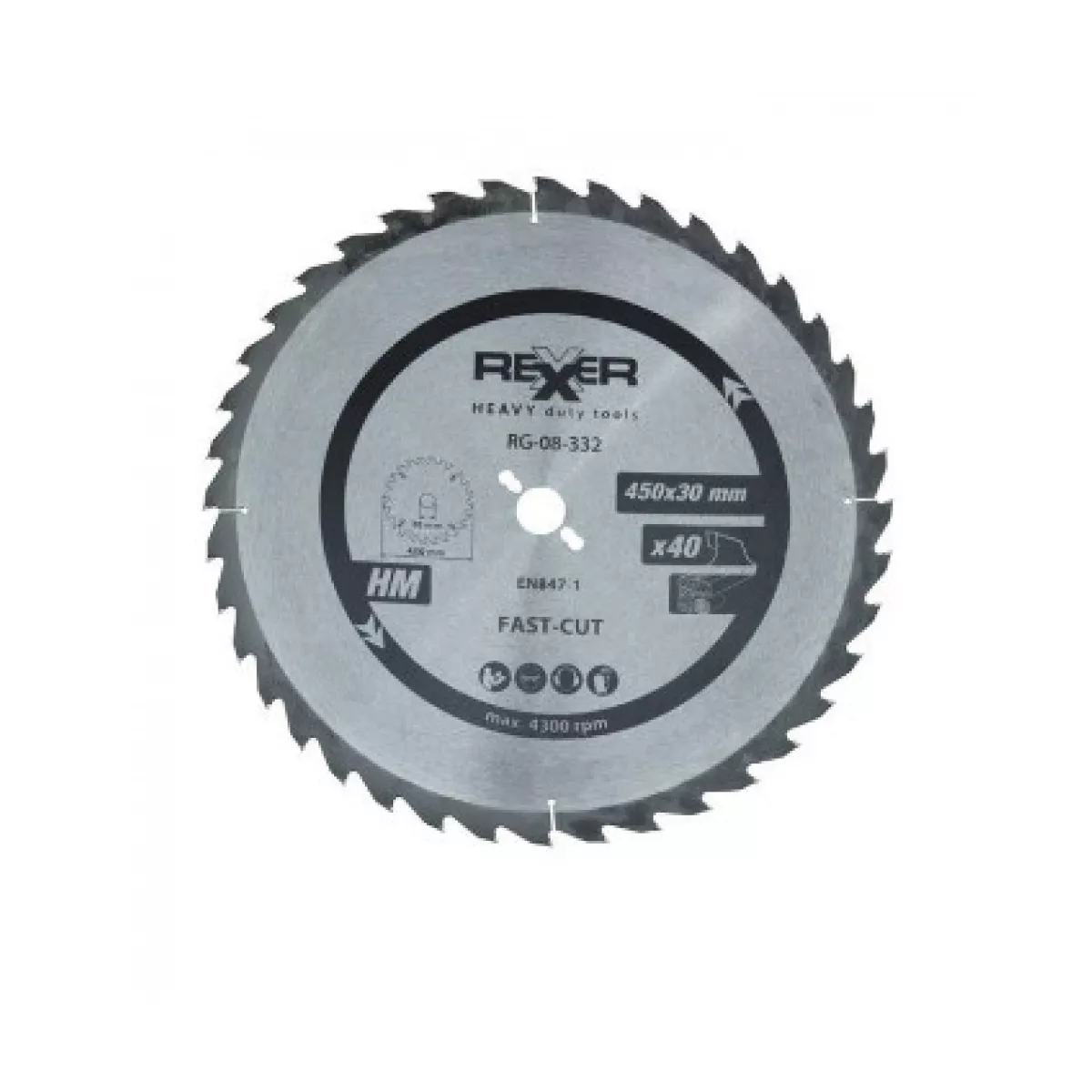 ДИСК ЗА ЦИРКУЛЯР REXXER RG-08-332 ∅450х30 40 ЗЪБА