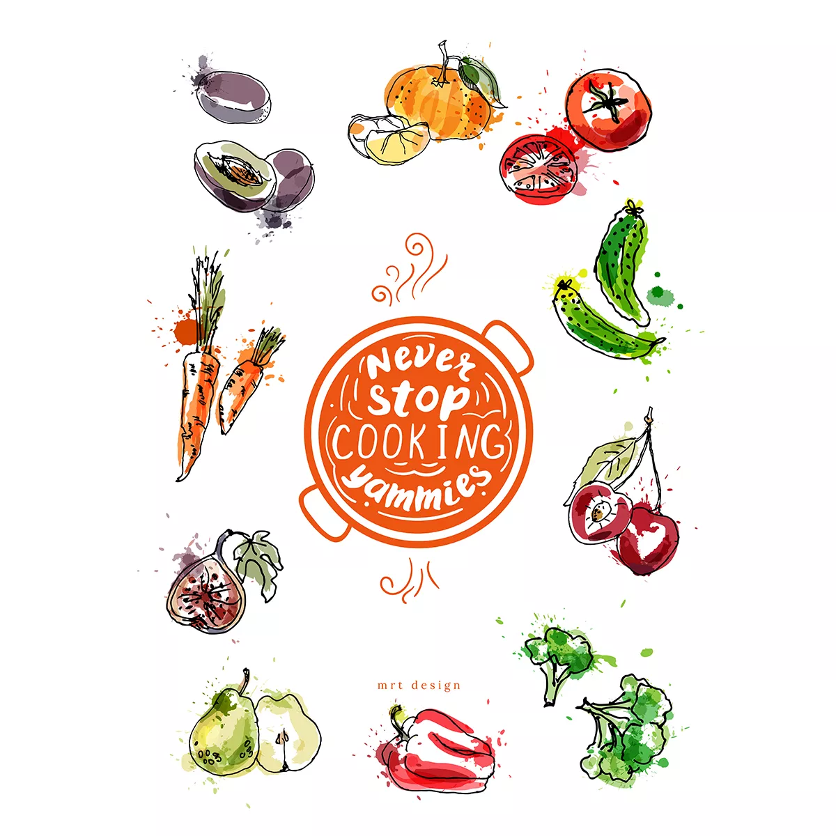 ПОСТЕР ЗА КУХНЯ NEVER STOP COOKING А3