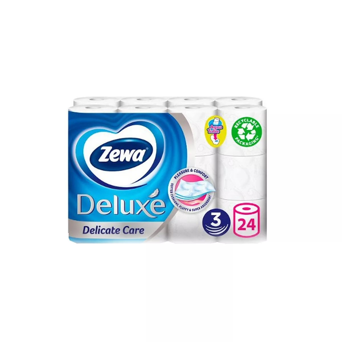 ТОАЛЕТНА ХАРТИЯ ZEWA DELUXE DELICATE CARE 24 БРОЯ