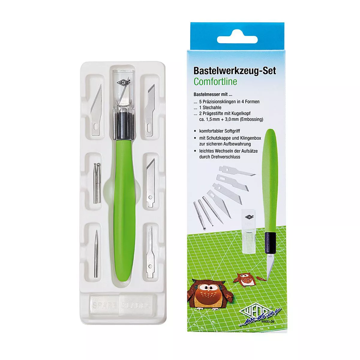 СКАЛПЕЛ WEDO 72199 С 5 НОЖА+2 ВЪРХА+ ШИЛО 21329