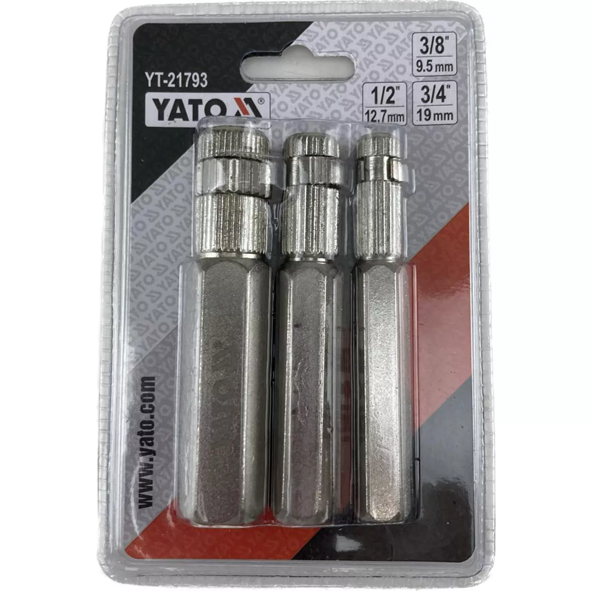 КОМПЛЕКТ  ЕКСТРАКТОРИ ЗА НИПЕЛИ YATO 3/8 1/2 3/4 21793