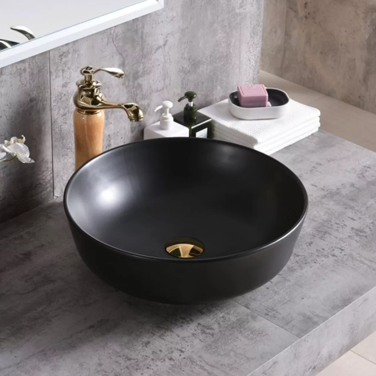 ПОРЦЕЛАНОВ УМИВАЛНИК 875 MB ДАЛИЯ ЧЕРЕН МАТ