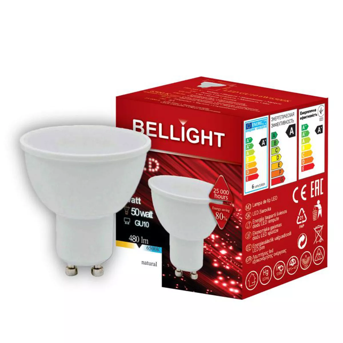 LED КРУШКА GU10 6W 3000K BELLIGHT 301929