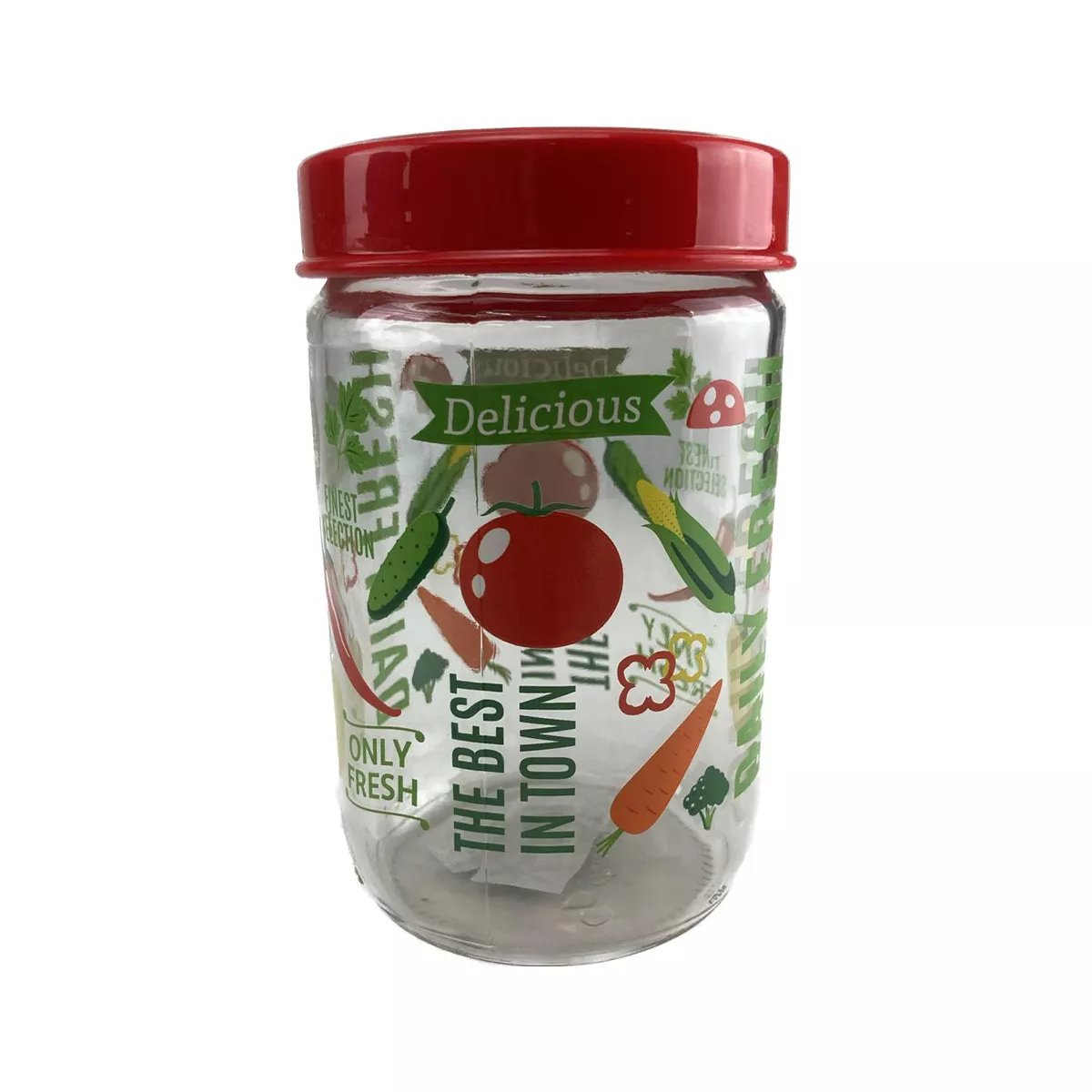 СТЪКЛЕН БУРКАН С ДЕКОР - ЗЕЛЕНЧУЦИ, 0.660МЛ./  И102942/1