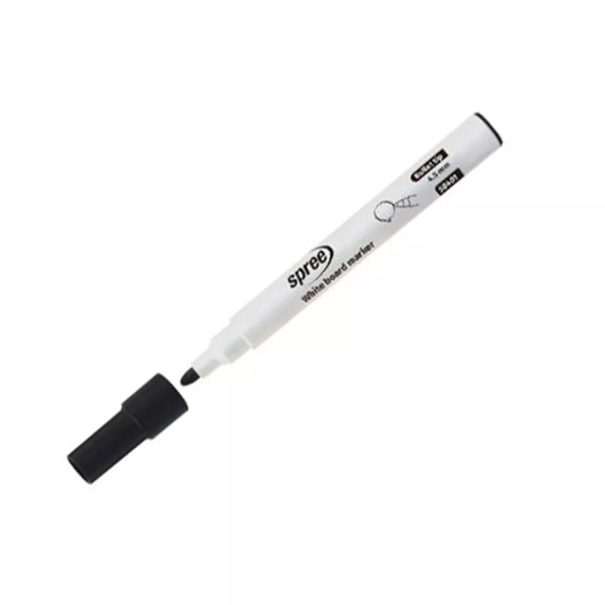 МАРКЕР ЗА БЯЛА ДЪСКА ОБЪЛ 4,5ММ ЧЕРЕН 58401
