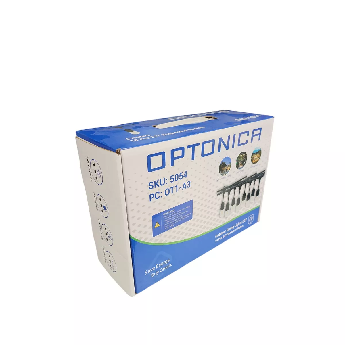 ЧЕРЕН КАБЕЛ С ПОРЕДИЦА ФАСУНГИ 10БР/Е27 IP65 6М 5054