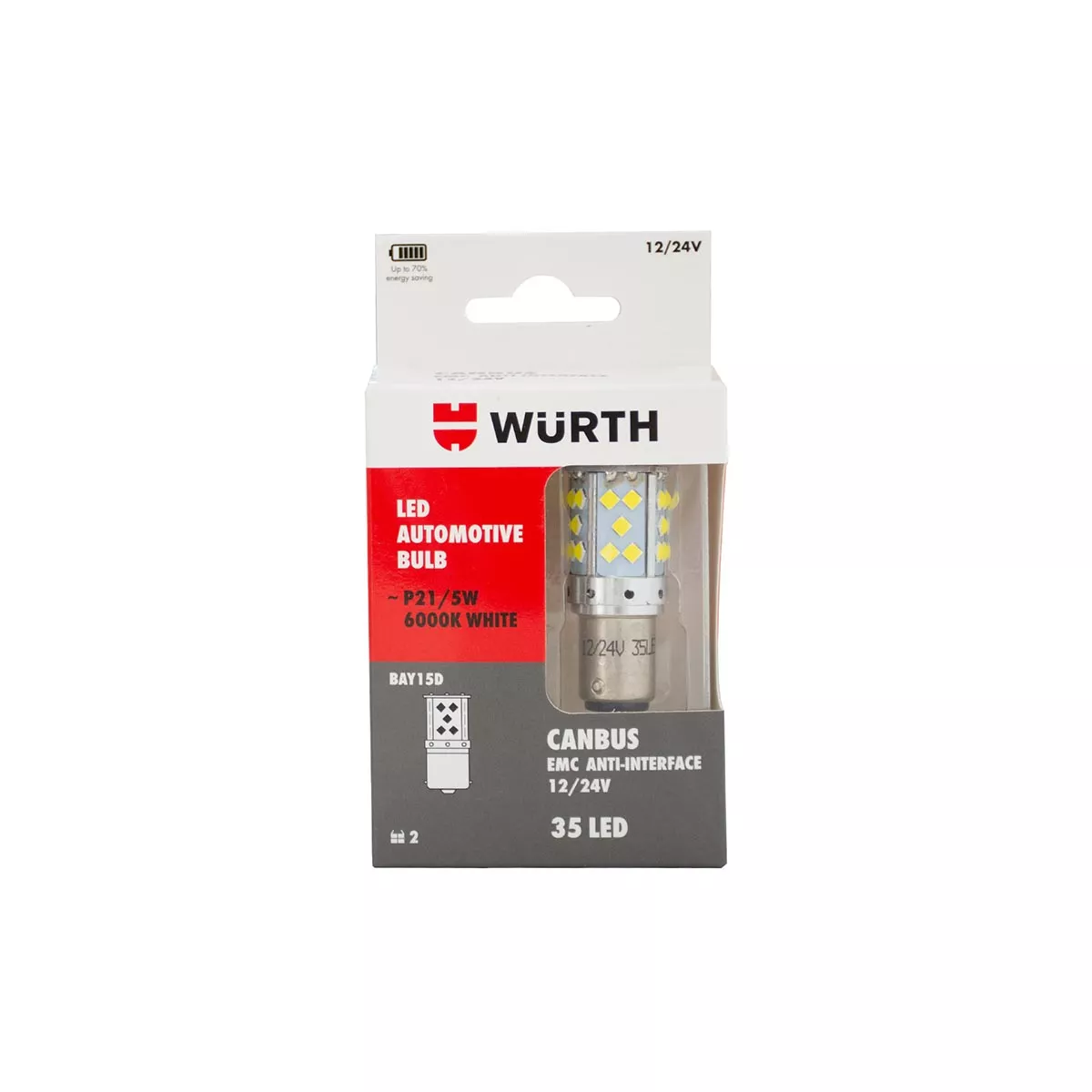 АВТОЛАМПА LED CANBUS P21/5W BAY15D 12/24V LED 2БР 072087341