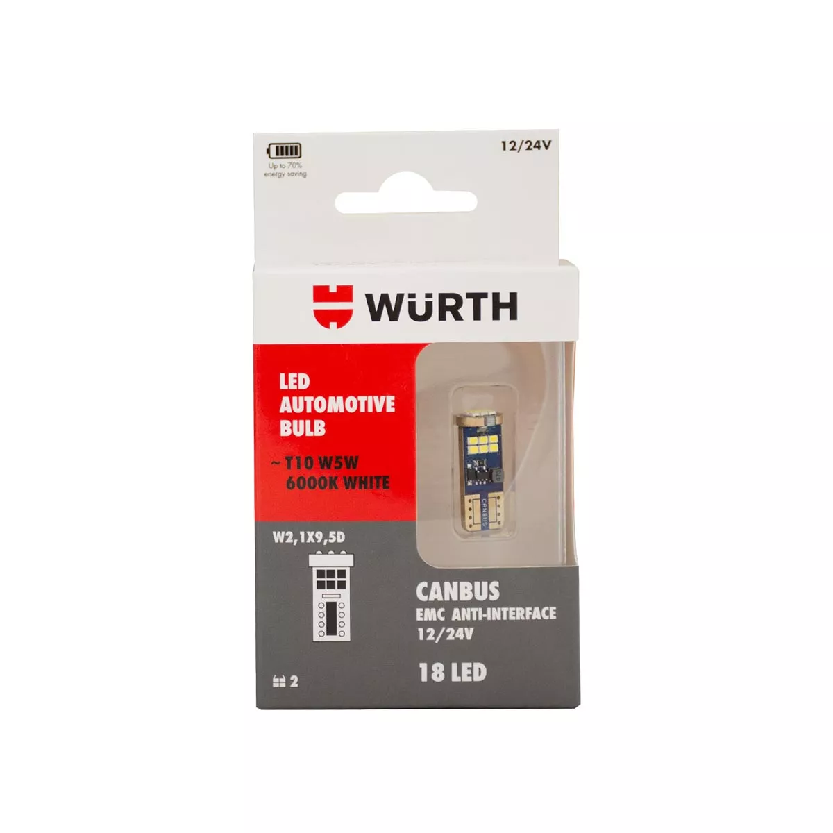 АВТО ЛАМПА LED CANBUS W5W W2.1*9.5D 12/4V 18LED 2БР 072087621