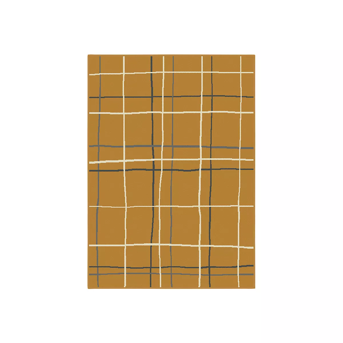 КИЛИМ LANU - ГЕОМЕТРИЧЕН С МРЕЖА ЦВЯТ ГОРЧИЦА,  60*110СМ., МОД. 213504604/  89955