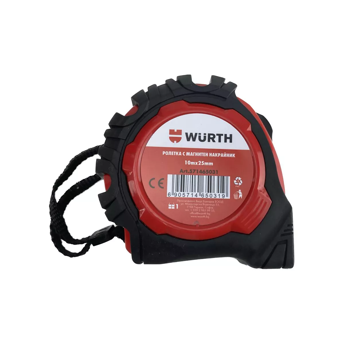 РОЛЕТКА С МАГН.НАКРАЙНИК 10М*25ММ WURTH 571465031