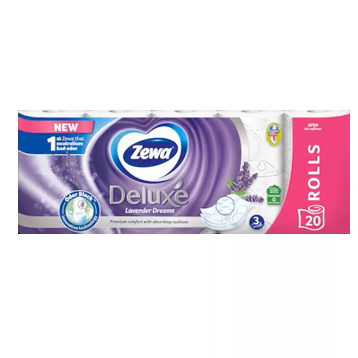 ТОАЛЕТНА ХАРТИЯ ZEWA DELUXE - LAVENDER DREAMS, 20 БРОЯ