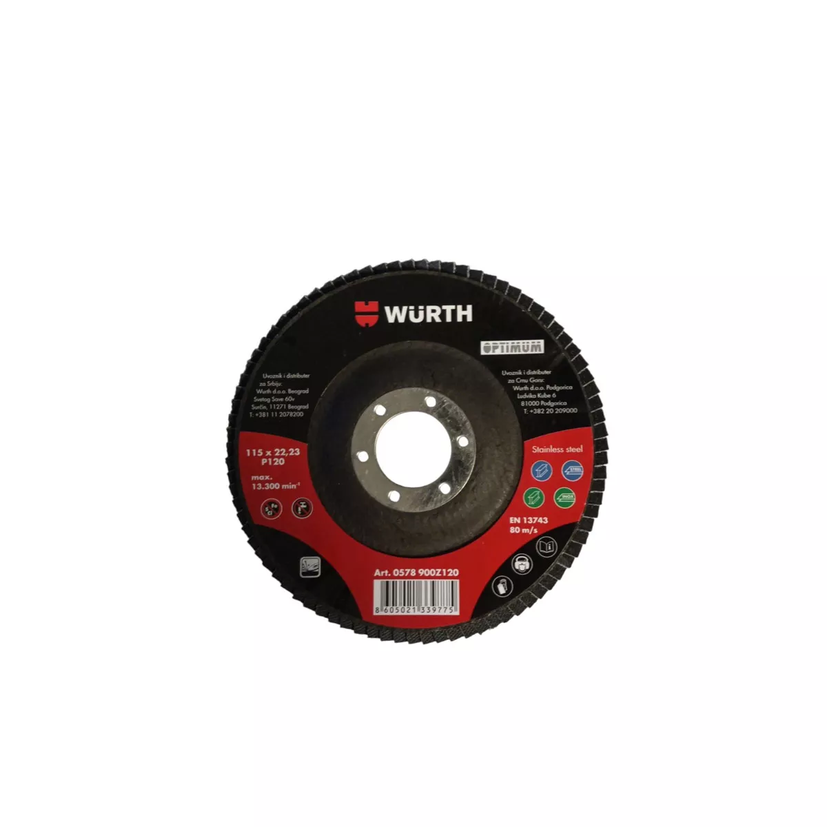 ДИСК ЛАМЕЛЕН Ф115 МЕТАЛ ЦИРК.ОКСИД P120 0578 900Z120