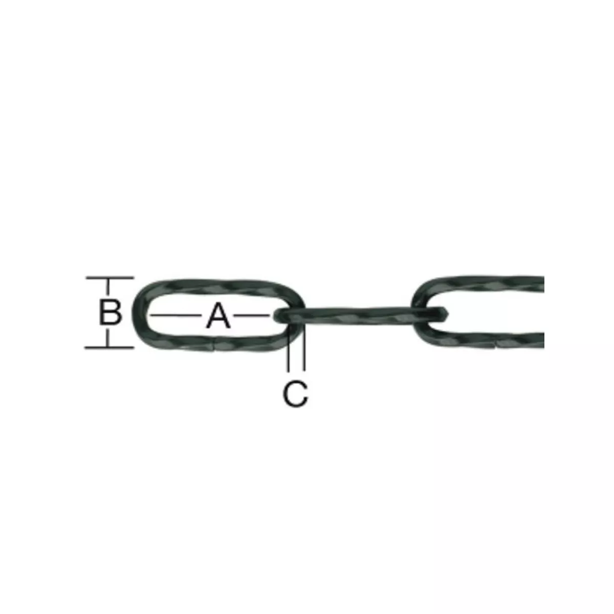 СИНДЖИР ДЕКОРАТИВЕН ЧЕРЕН   3,8ММ  ЗВЕНО 38/20 ОПЪН 110КГ