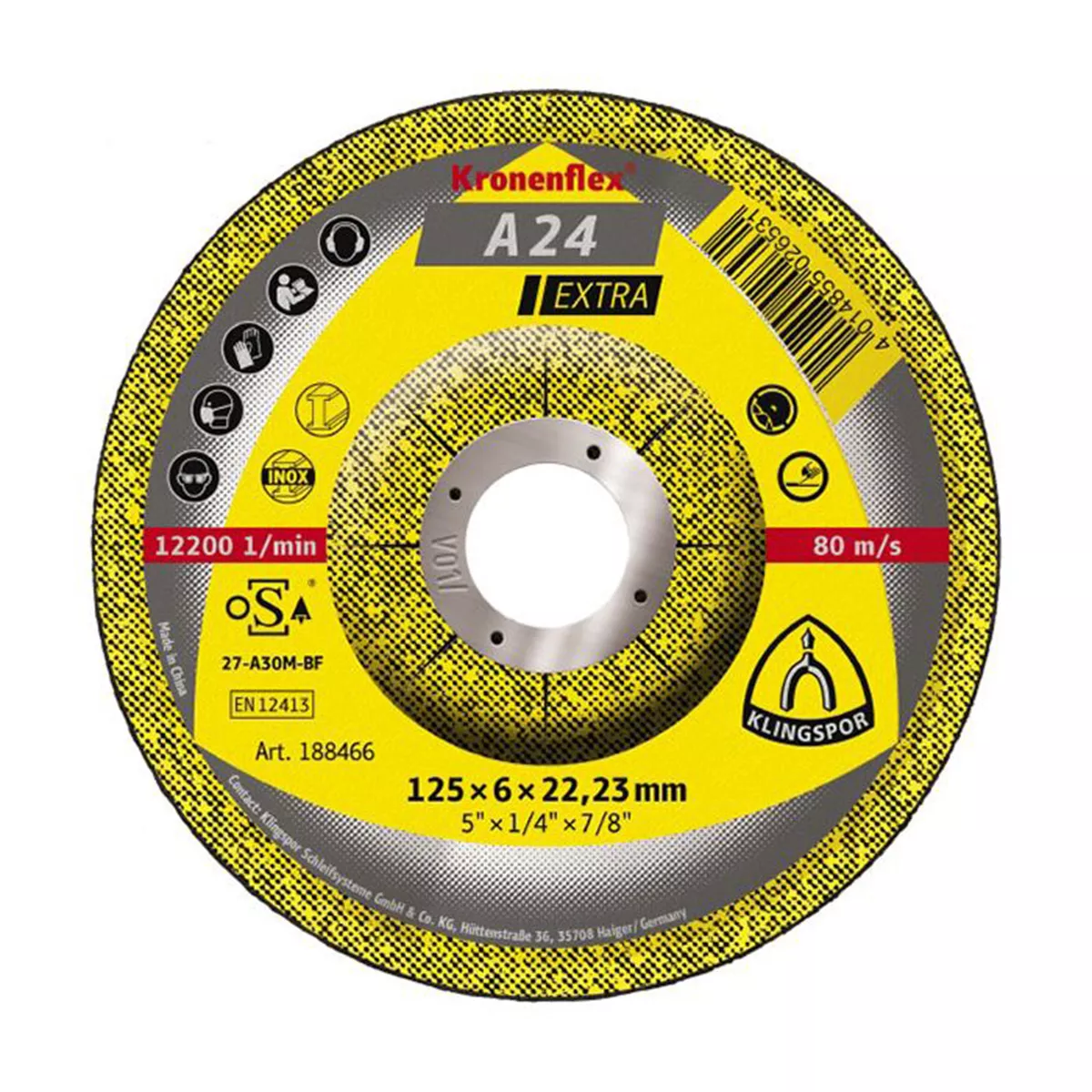 ДИСК ЗА ШЛАЙФАНЕ НА МЕТАЛ 125*22,23/60  383502