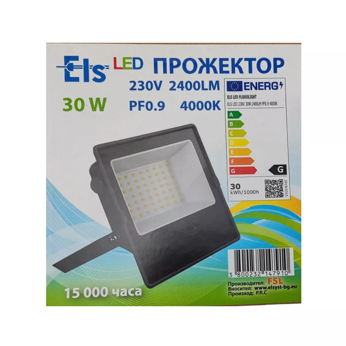 LED ПРОЖЕКТОР-ЧЕРЕН, 30W, 230V, 4000K, 2400LM/ 18080296