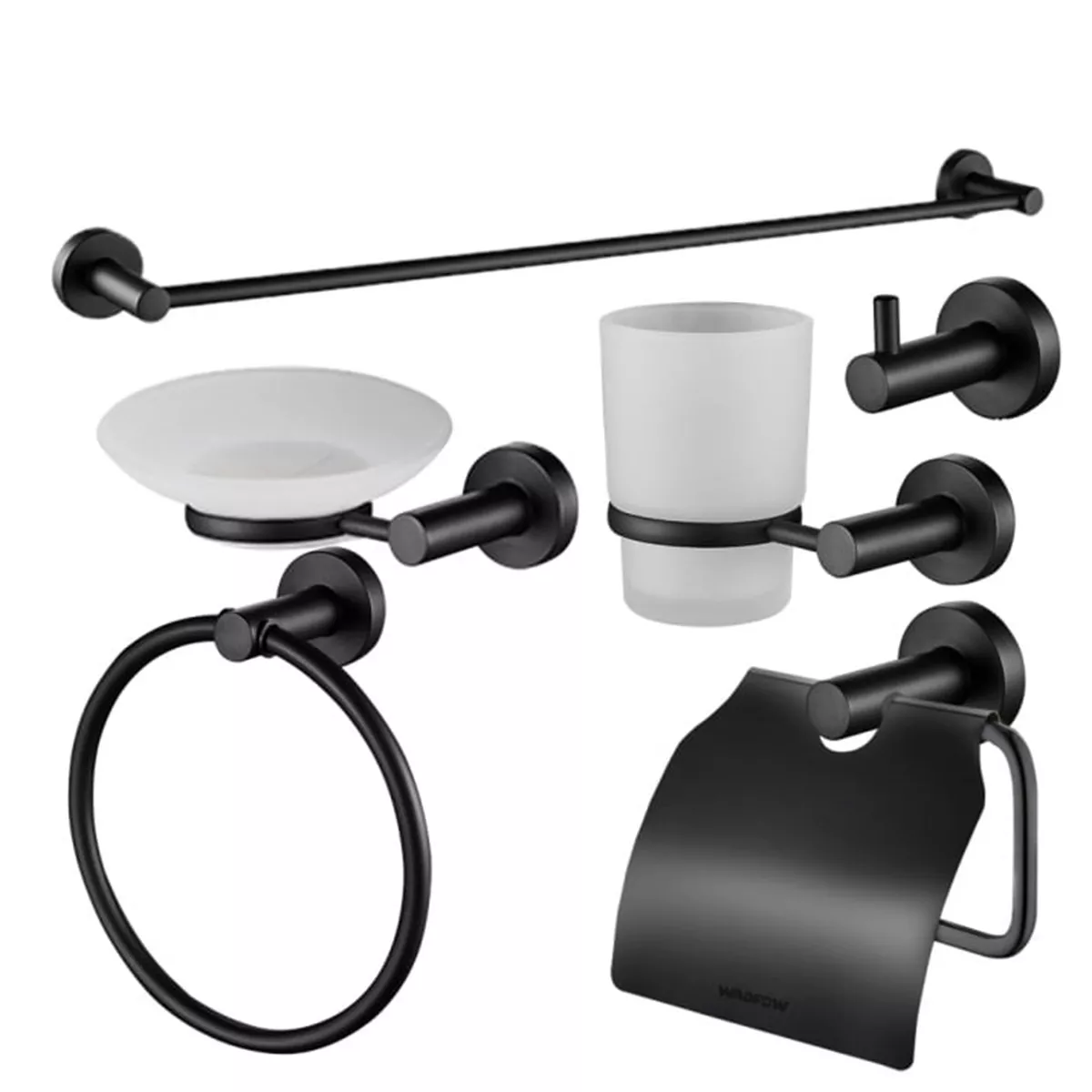 КОМПЛЕКТ АКСЕСОАРИ ЗА БАНЯ WADFOW 6Ч ЧЕРЕН 1514