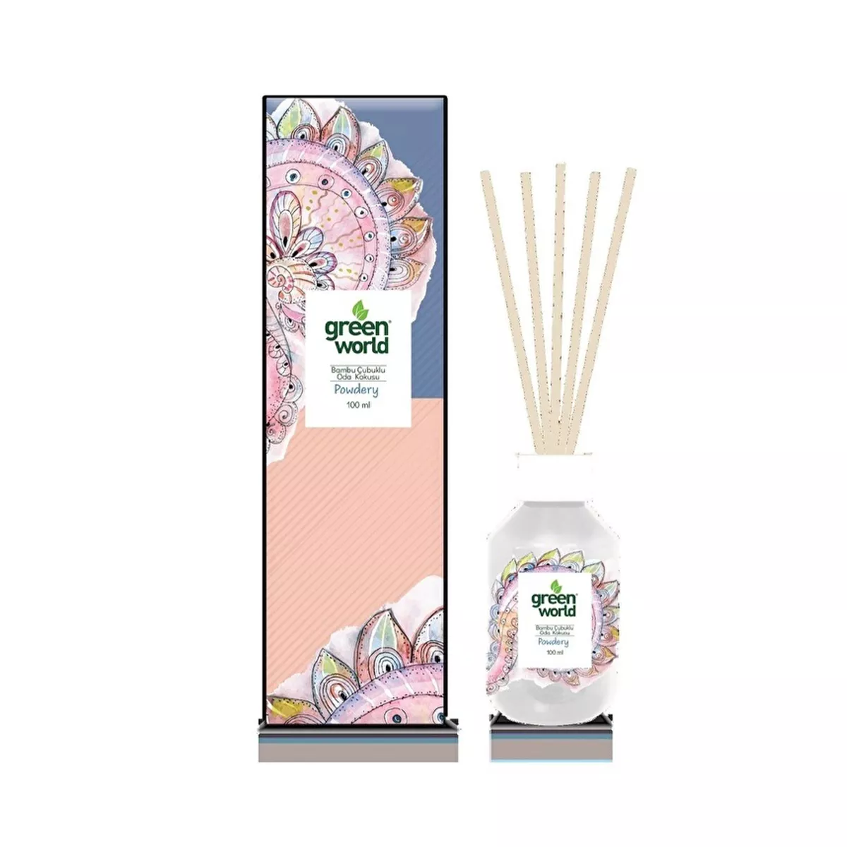 АРОМАТИЗАТОР GREEN WORLD ДИФУЗЕР -POWDERY, 0.100МЛ.