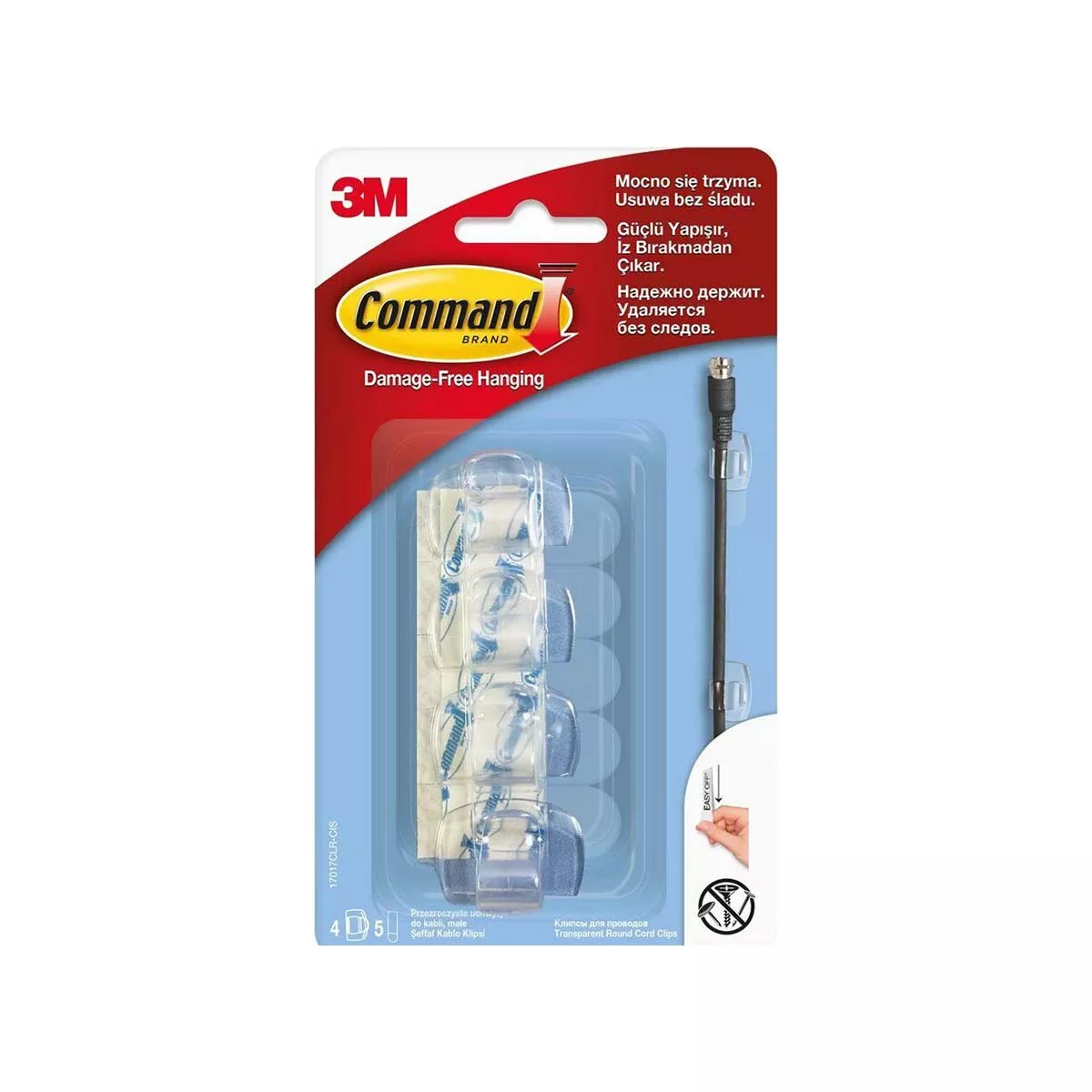 КЛИПС ЗА КАБЕЛИ 4БР ПРОЗРАЧЕН 3М 17017 3530012