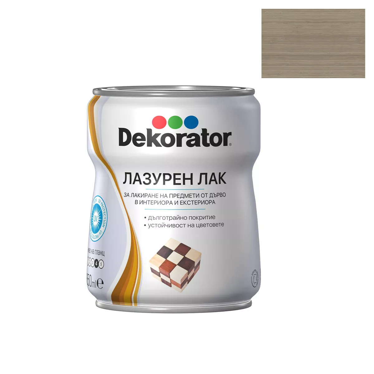 ДЕКОРАТОР ЛАЗУРЕН ЛАК САТЕН АНТИЧЕН ДЪБ 0,65Л