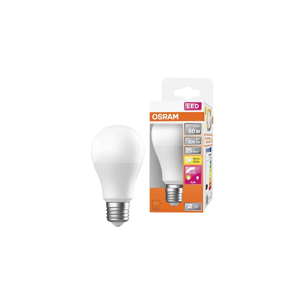 КРУШКА LED GLA60 MOTION SENSOR 9W/827 230V E27 BOX